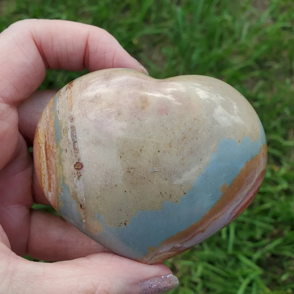 Polychrome Jasper Heart Large (PC207) - Picture 1 of 6
